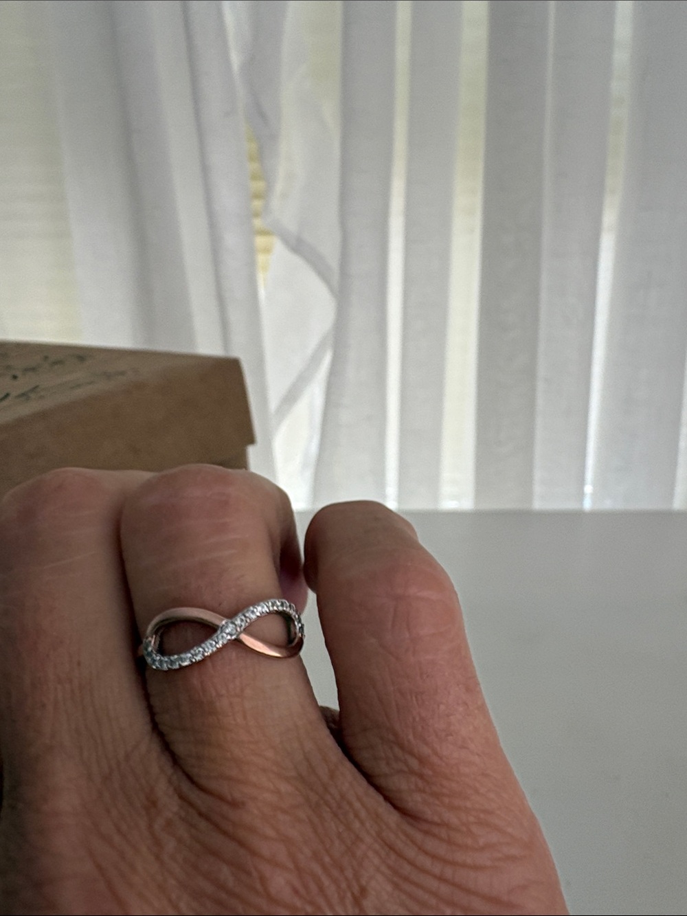 Infinity rose Gold CZ Accent Ring - Women's Jewelry 10k rose gold